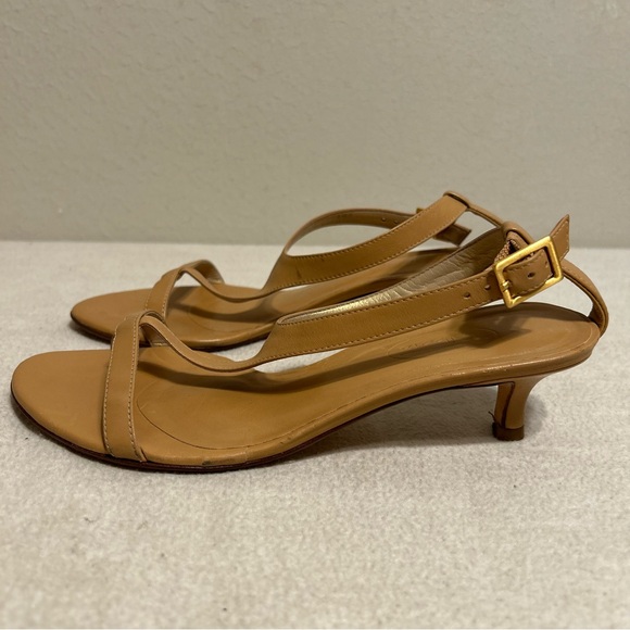Talbots Shoes - Talbots Strap Kitten Heel Sandals leather tan size 6.5B